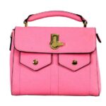 Pink Solid Handheld Bag