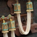 Gold-Plated Green Handcrafted Silver Jewellery Set